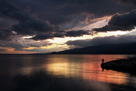 A sunset after rain at Akcay/Turkey in 2010  (2)の写真素材