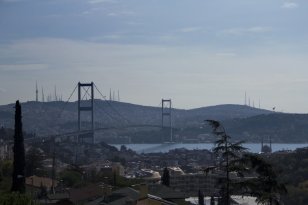 Bosphorus Bridge at Istanbul, Turkeyの写真素材