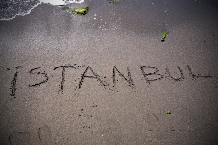 Writing Istanbul At The Sandsの写真素材