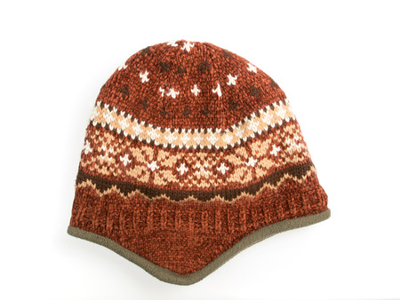 Knit Hat isolated on a white backgroundの写真素材