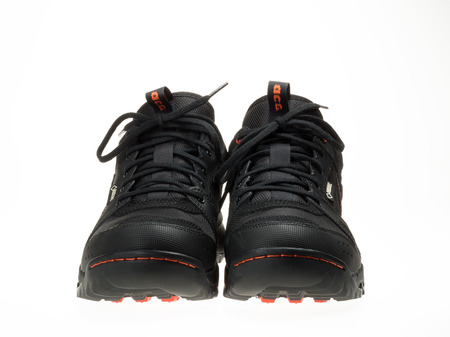 Istanbul, Turkey - February 5, 2014  New Nike hiking shoes  Taken at studio and isolated on white のeditorial素材