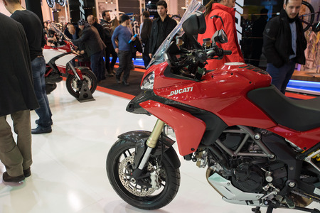 Istanbul, Turkey - February 28, 2015: 2015 model Ducati at The Eurasia Moto Bike Expo Istanbulのeditorial素材