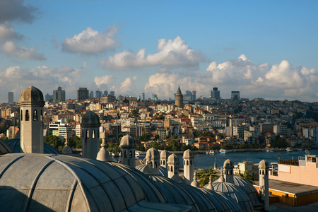 View from The Suleymaniye Mosque over The Istanbulの写真素材