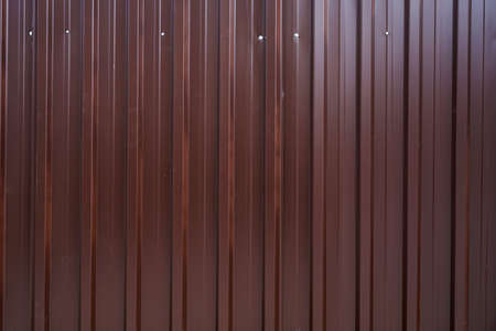 Brown corrugated roofing sheet as backgroundの写真素材