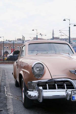 Istanbul, Turkey - February 26, 2022 : A vintage but in good condition Studebaker, which is an...