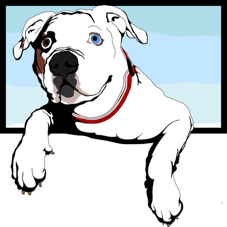 nosy american bulldogのイラスト素材