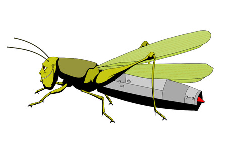 grasshopper jet engine,vector illustrations,image format - A4のイラスト素材