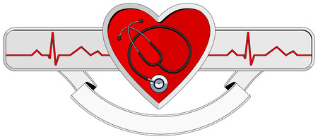 logo Heart and stethoscopeのイラスト素材