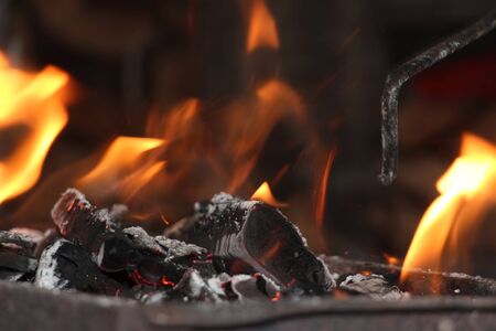 Fire for kebabs