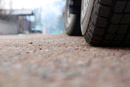 The car is on spring streetのeditorial素材