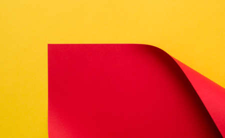 Abstract red and yellow 3d background, colored paperの写真素材