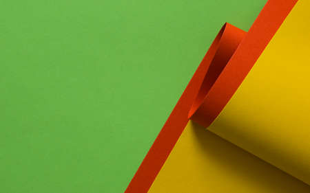 Green, yellow and orange 3d folded colored paper background