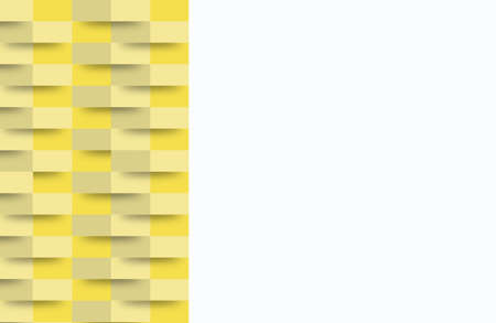 Illuminating yellow and white 3d background, brochure, greeting card with copy space. Textured...
