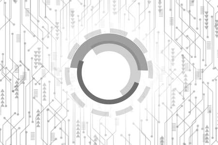 Circuit board pattern with lines and dots for technology background with copy spaceの写真素材