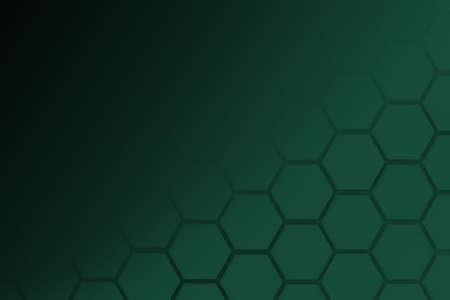 Dark green gradient octagonal empty background, templateの写真素材