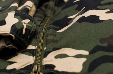 Military camouflage uniform, close upの写真素材