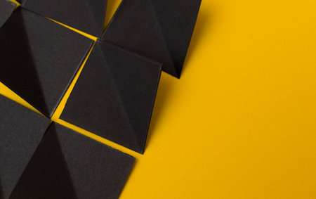 Black and yellow divided background, copy space
