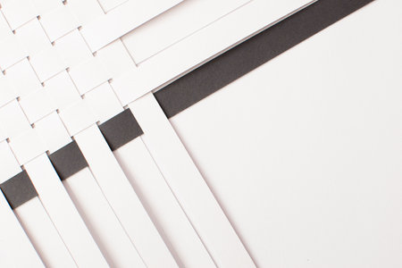 Abstract background with black and white lines and geometric design, 3d pattern design, white paper...