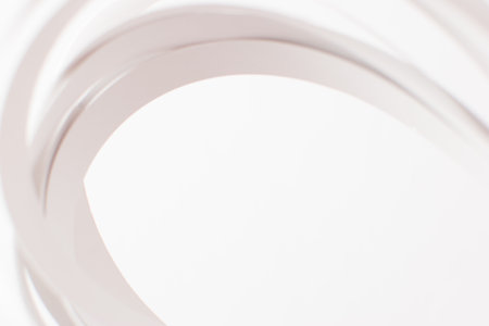 White 3d abstract background with circle stripes, soft focusの写真素材