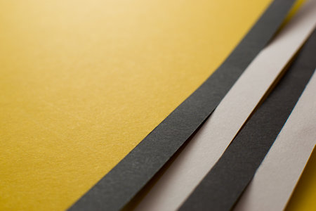 Yellow background with 3d black and white stripes