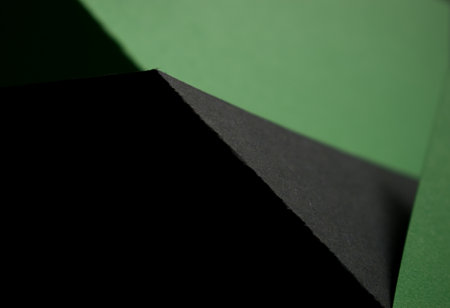 black and green geometric 3d background, folded paper
