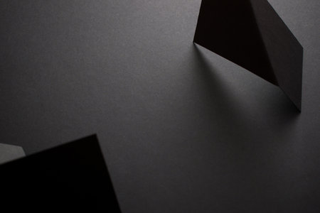 Black geometric 3d abstract background