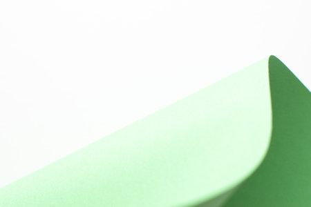 Green and white abstract curved 3d background, copy spaceの写真素材