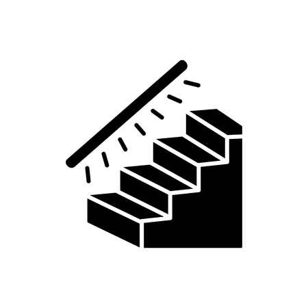Vector illustration of stairway lighting. Flat icon of linear stair lights. Home & office lighting. Isolated object on white background.のイラスト素材