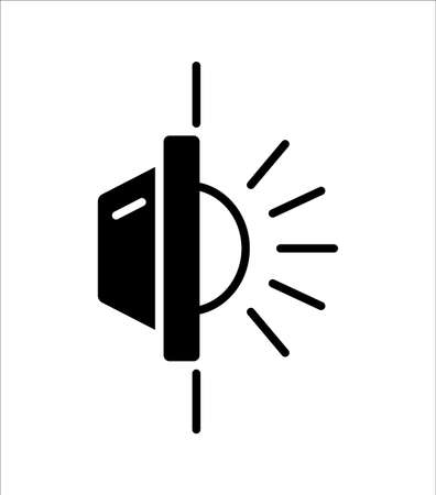 Recessed led sconce. Vector flat silhouette icon. Round wall light for home hallway, living room or bedroom. Indoor or outdoor decor element in modern style. Isolated object on white backgroundのイラスト素材