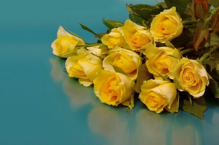 Yellow rosesの写真素材