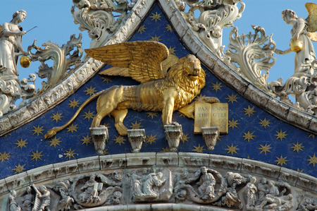 Golden lion, Veniceの写真素材