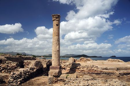 Ancient ruins. Sardinia, Noraの写真素材