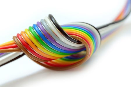 Colorful flat cableの写真素材