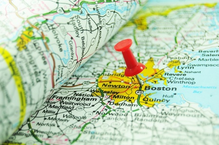 Boston on mapの写真素材