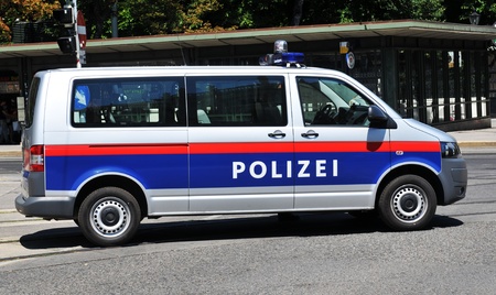 Vienna, Austria - July 10, 2011: Local police car patrolling the streets of Viennaのeditorial素材
