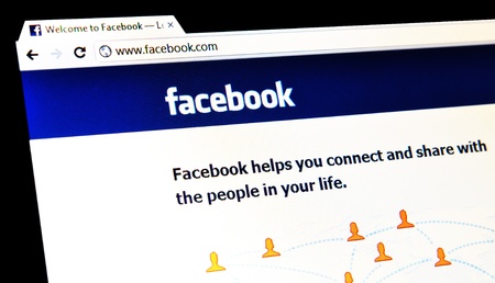 London, UK - 15 Jan, 2011: Detail of Facebook homepage, a famous online social networking service on laptop screenのeditorial素材