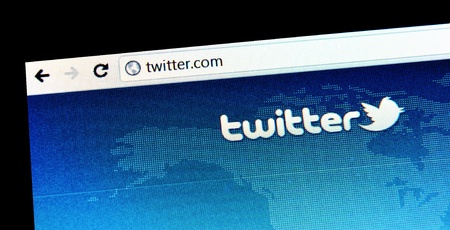 London, UK - 15 Jan, 2011: Abstract detail of Twitter, a famous online social networking service and microblogging service on laptop screenのeditorial素材