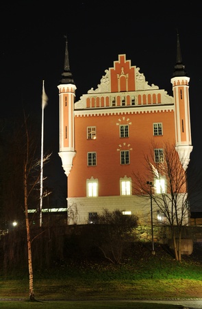 Stockholm, Sweden - 14 Dec, 2011: Medieval castle by night in central Stockholmのeditorial素材
