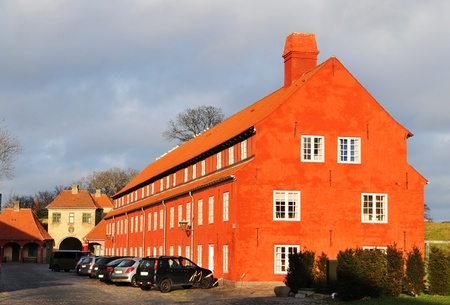 Copenhagen, Denmark: 18 December, 2011: Traditional Danish building in the Kastellet, important...