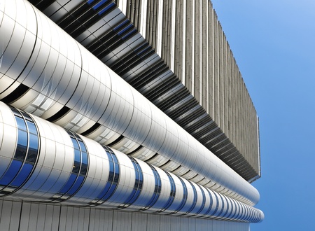 Tokyo, Japan - 28 December, 2011: Architectural detail of corporate building in Shinjuku, Tokyo 