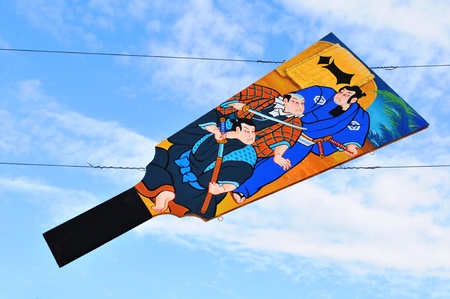 Tokyo, Japan - 1 January, 2012: Close up of Japanese New Year traditional decoration against blue...