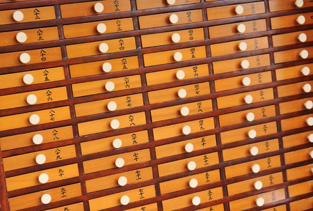 Tokyo, Japan - 30 December, 2011: Detail of oracle (omikuji) stalls at Sensoji Temple in Asakusa...