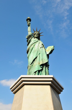 Frontal view of the Statue of Liberty の写真素材