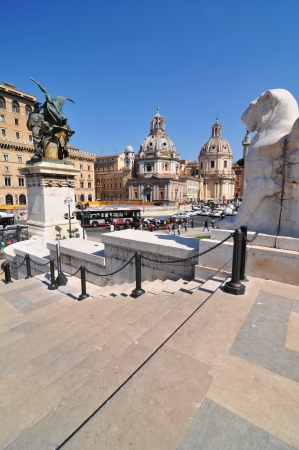 Rome, Italy - 29 March, 2012: Tourists visiting Santa Maria di Loreto, a 16th century church and other landmarks in the historical centre of Romeのeditorial素材