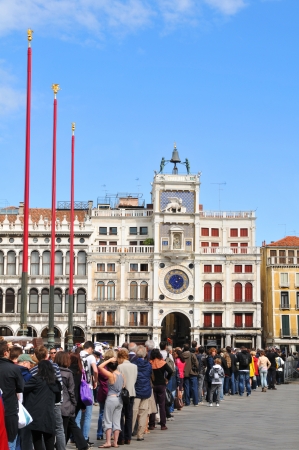 Venice, Italy - 6 May, 2012: Tourists visiting the San Marco Basilica in Piazza di San Marcoのeditorial素材