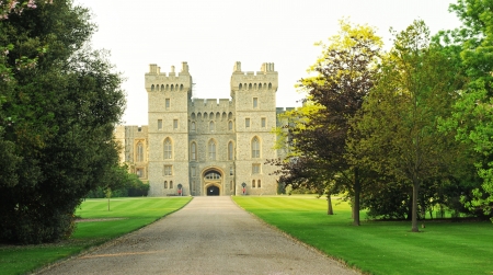Windsor, UK - July, 2011: Architectural detail of the famous Windsor castle in England のeditorial素材