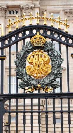 London, UK - September, 2011: Royal emblem at the Buckingham Palace in London のeditorial素材
