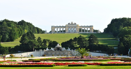 Vienna, Austria - June, 2011: Architectural panorama of Gloriette at Schonbrunn Palace in Vienna, Austria のeditorial素材