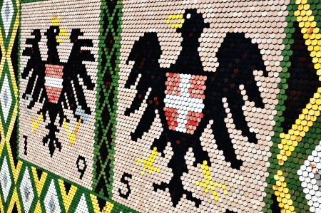 Vienna, Austria - June, 2011: Architectural detail of the St. Stephen church's roof in Vienna, Austria のeditorial素材