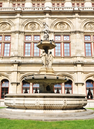 Vienna, Austria - June, 2011: Architectural detail of Opera building in Vienna, Austria のeditorial素材